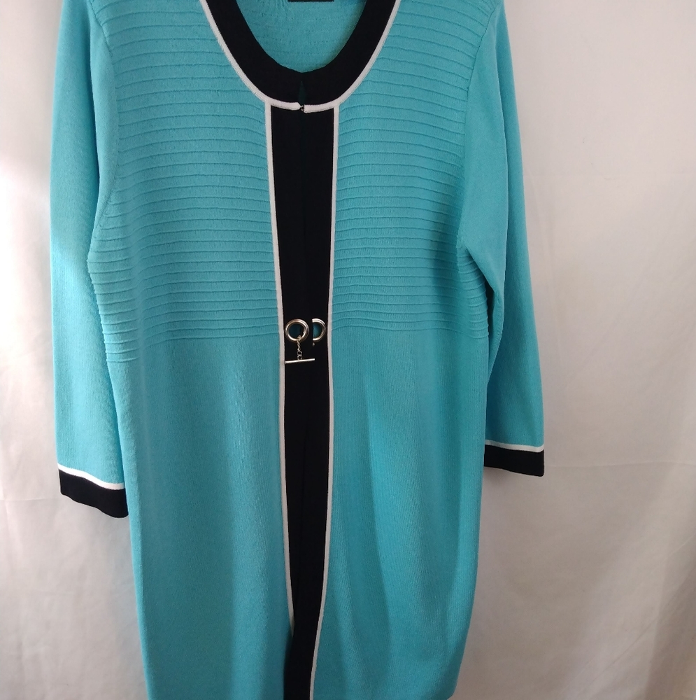 Nicaya Turquoise/Black Long Cardigan